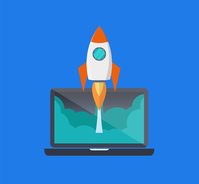 Rocket launch from inside laptop