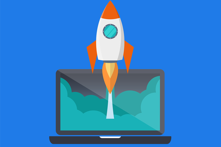 Rocket launch from inside laptop
